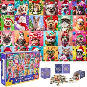 Christmas dogs and cats advent puzzle calendar